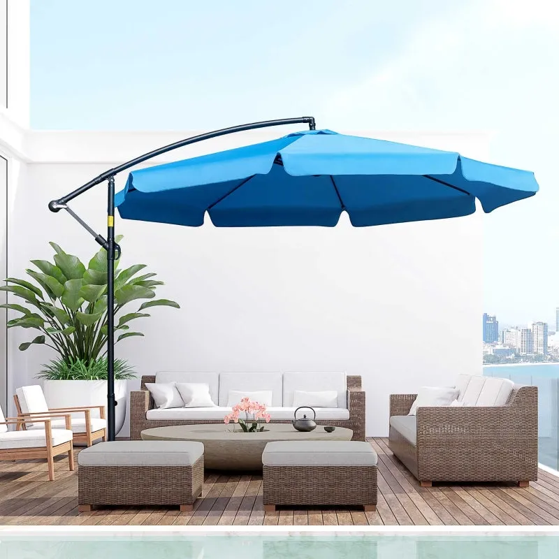 11 Ft. Offset Hanging Patio Umbrella - Blue