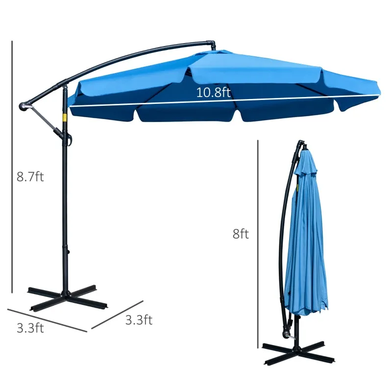 11 Ft. Offset Hanging Patio Umbrella - Blue