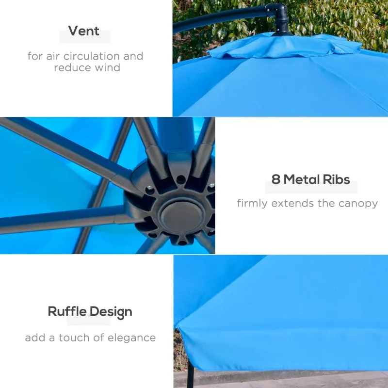 11 Ft. Offset Hanging Patio Umbrella - Blue