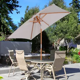 6.6ft Wooden Patio Umbrella - Gray