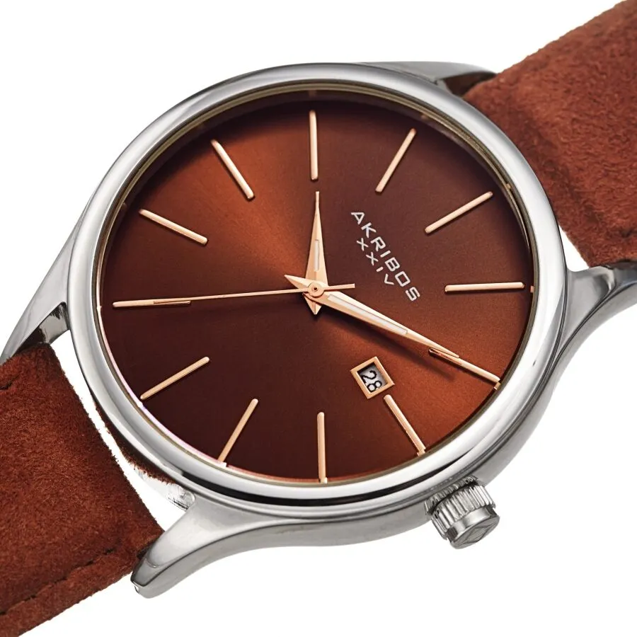 Akribos Xxiv Quartz Brown Dial Men's Watch AK1019SSBR