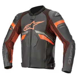 Alpinestars GP Plus R V3 Rideknit Leather Jacket Black/Red Fluo
