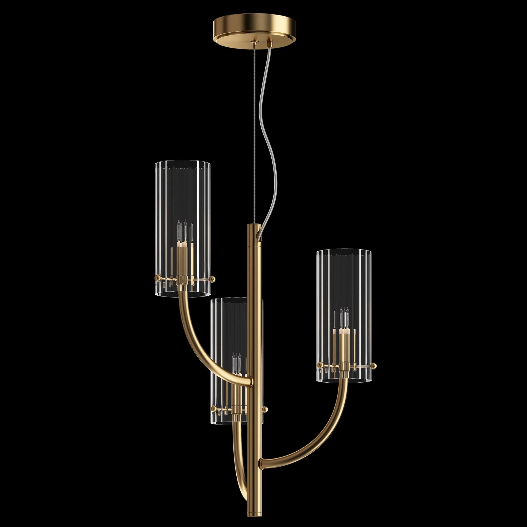 Arco 3Lt Centre Ceiling Light - Brass Finish