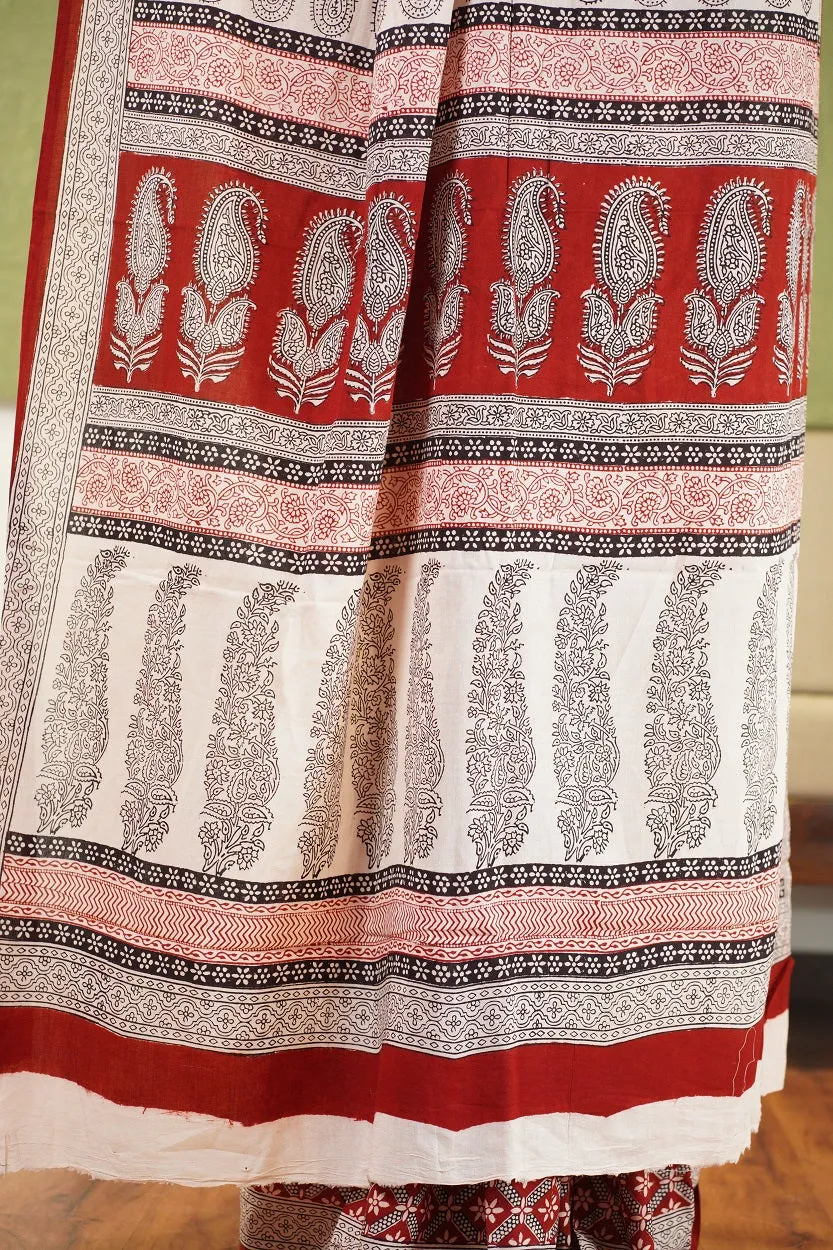 Bagh Hand Block Printed Cotton Saree