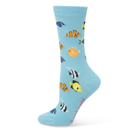 Bamboozld: Womens Aquarium Sky Blue Bamboo Sock