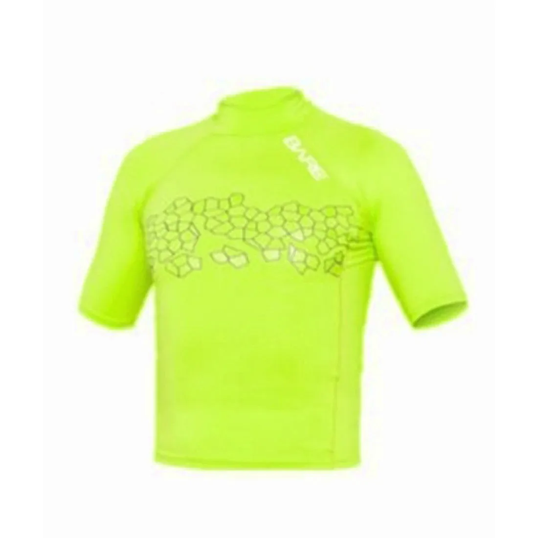 Bare Youth Neon Yellow Short Sleeve Sunguard Rash Guard with 50  SPF UV Protection