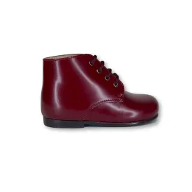 Beberlis Burgundy Florentic Lace Up Bootie