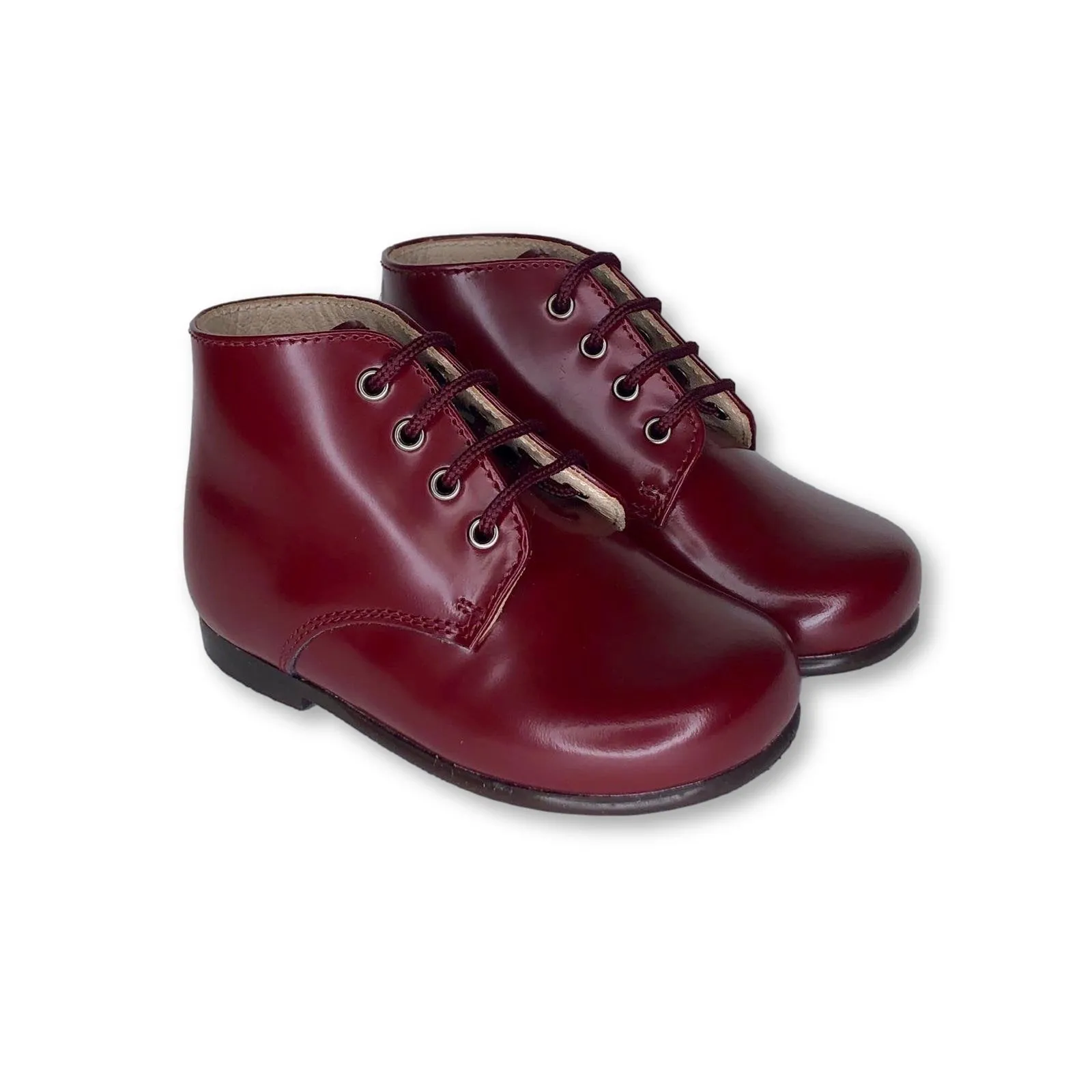 Beberlis Burgundy Florentic Lace Up Bootie