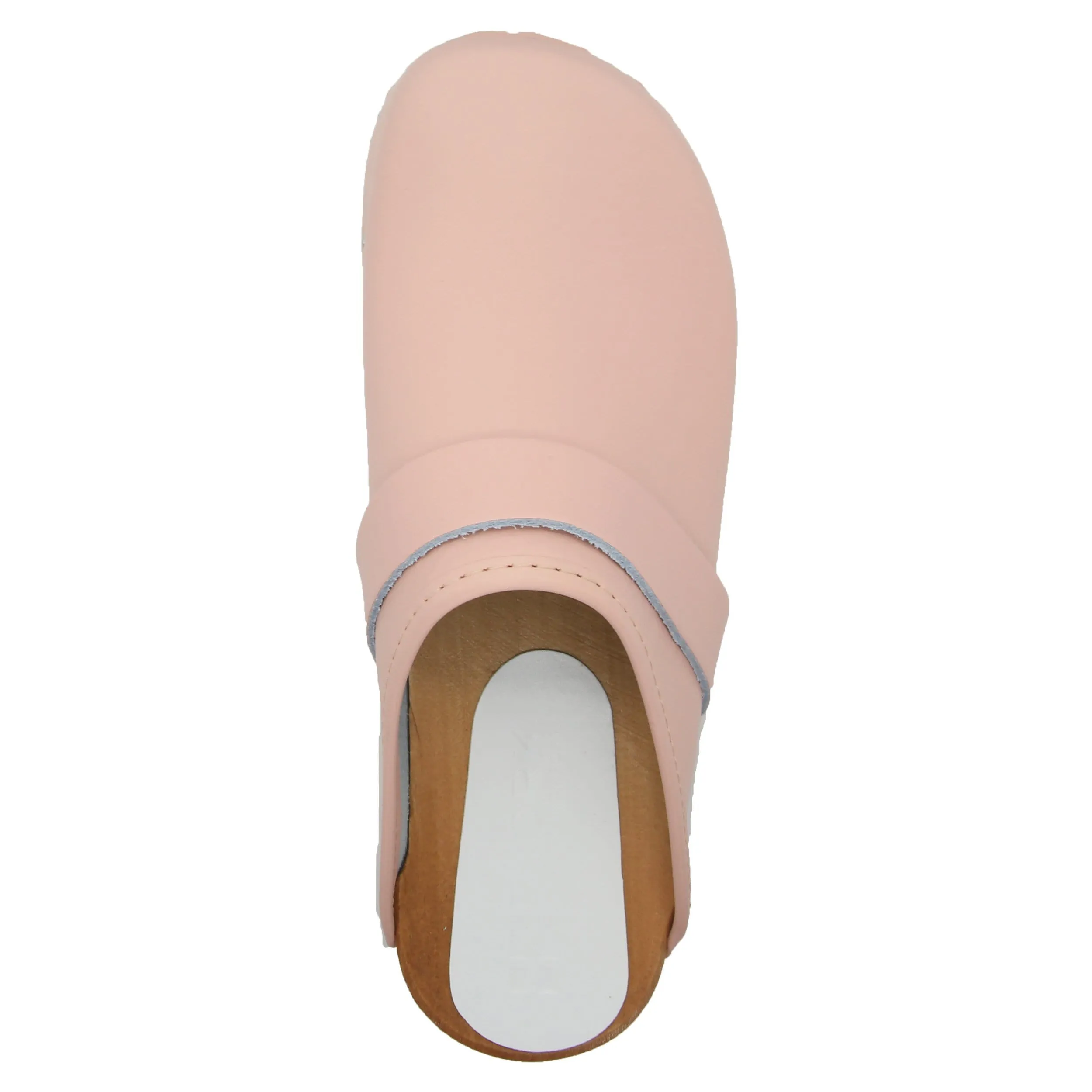 BJORK Maja Wood Open Back Leather Clogs