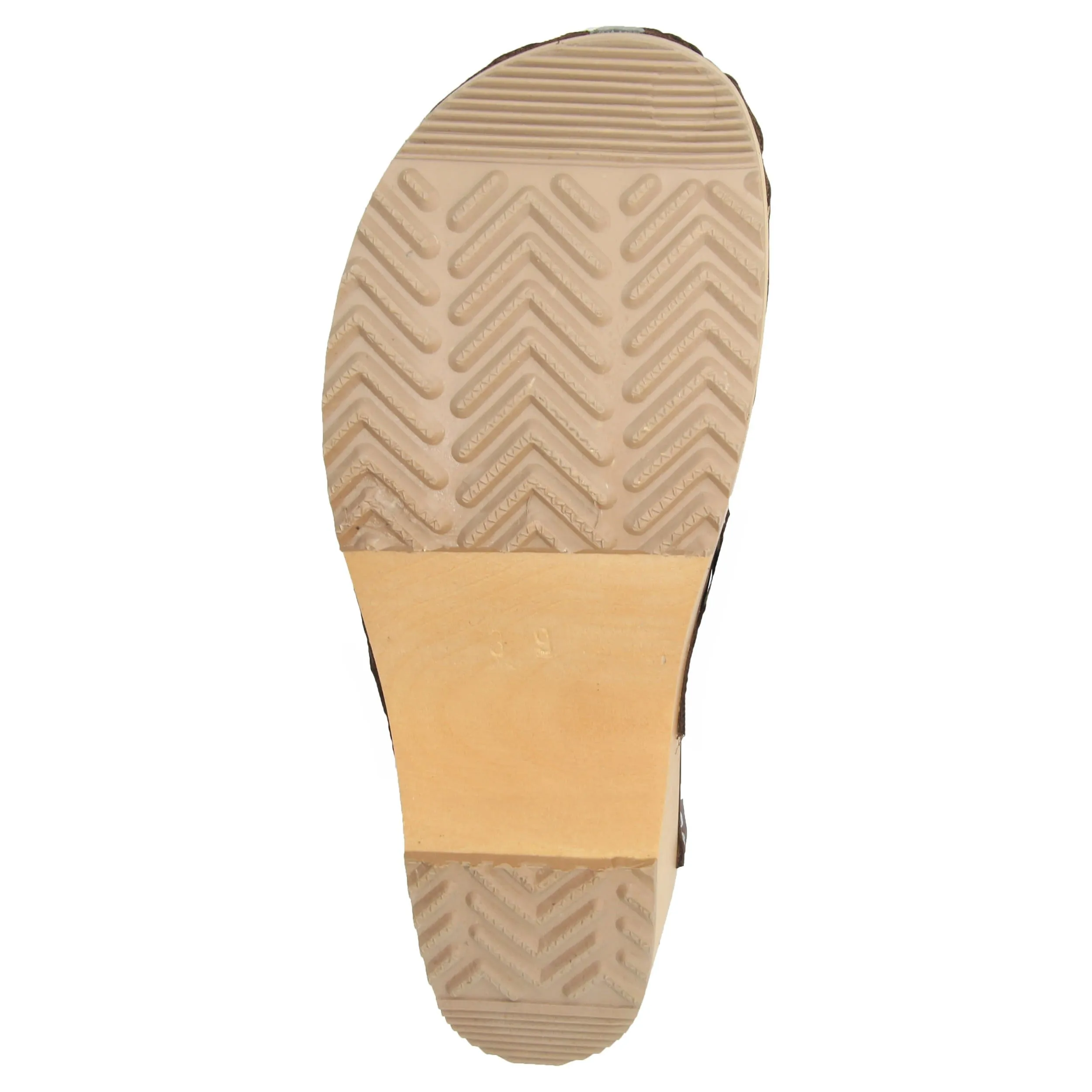BJORK Maja Wood Open Back Leather Clogs