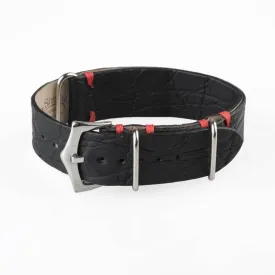 Black and Red Alligator Military Watch Strap