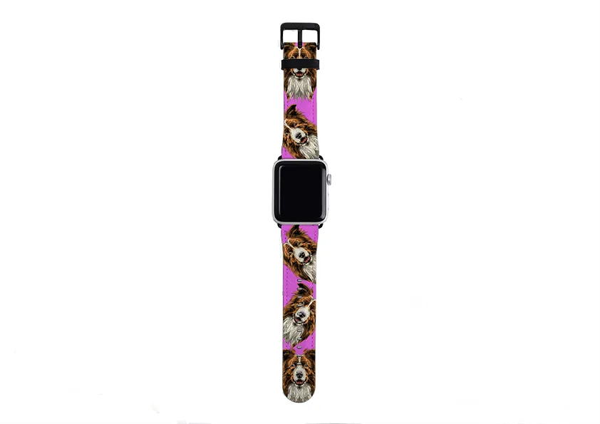 Border Collie Mell Purple Apple Watch Strap