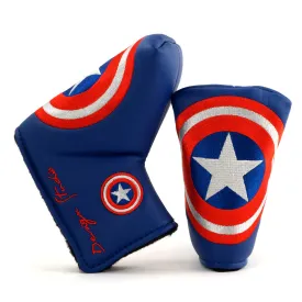 Captain America Head cover for Blade & Midsize Mallet Putter, Blue