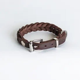 Central Park Dog Collar in Saddle Brown