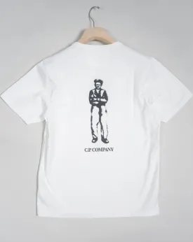 C.P. Company Mercerized Jersey 30/2 Graphic T-Shirt / White