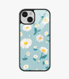 Daisy Pattern Floral Glass Case