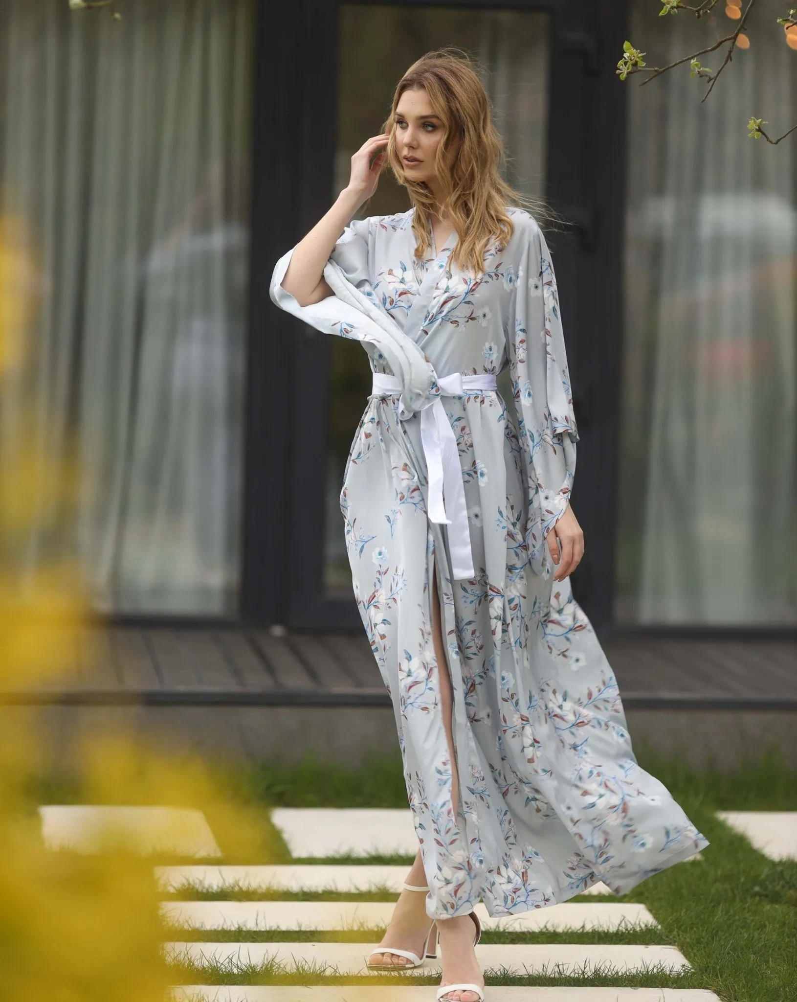 Essential Print Kimono Robe