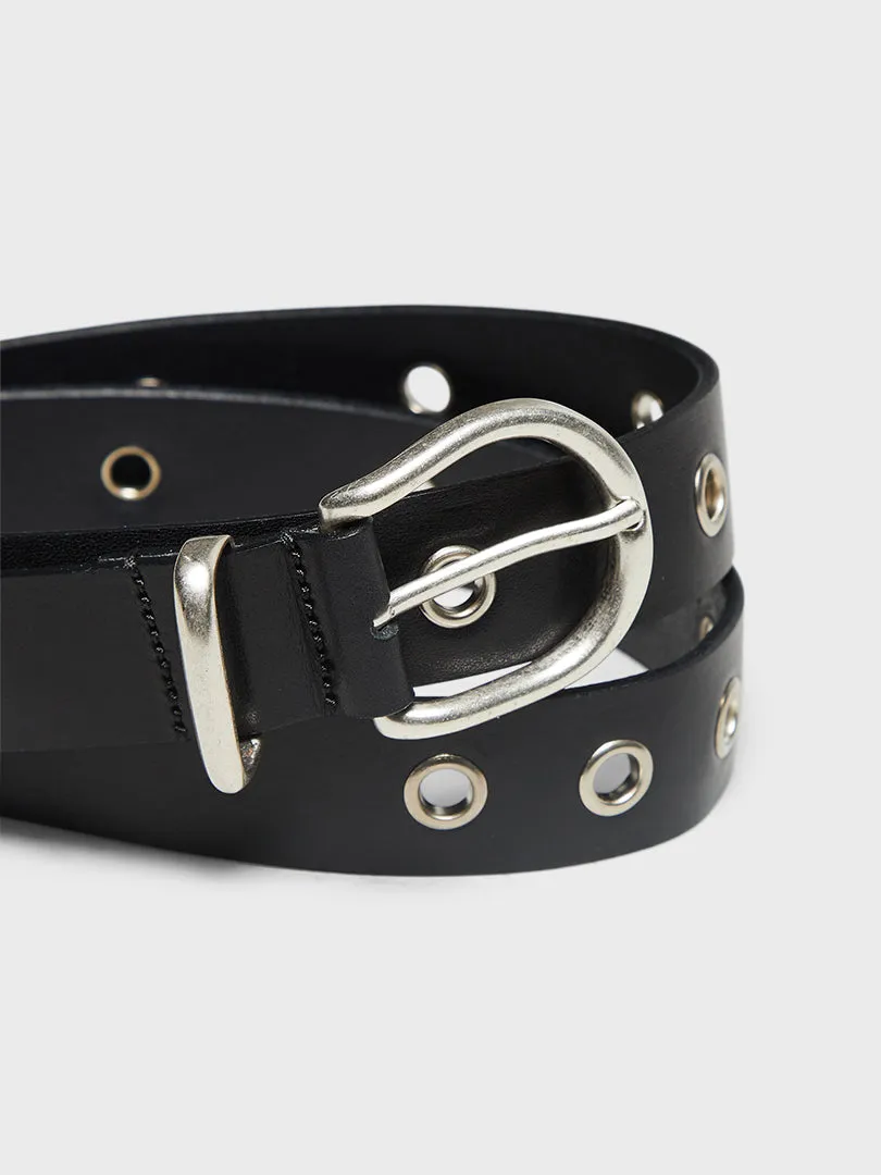 Eyelet Belt 3cm in Black