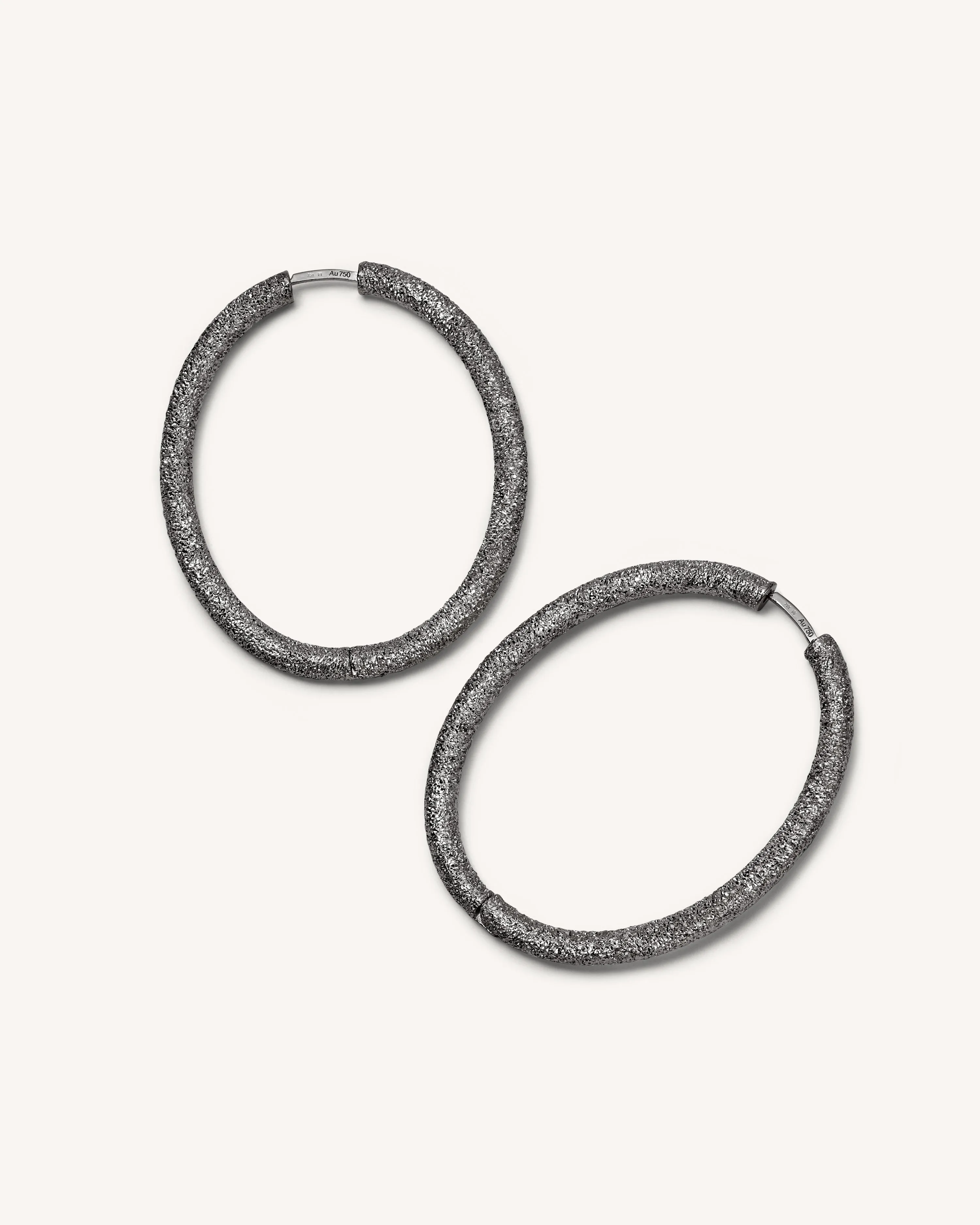 Florentine Finish Large Oval Hoop Earrings