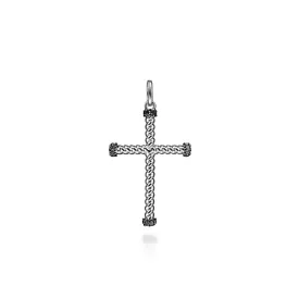 Gabriel & Co. Silver Cross with Black Spinel