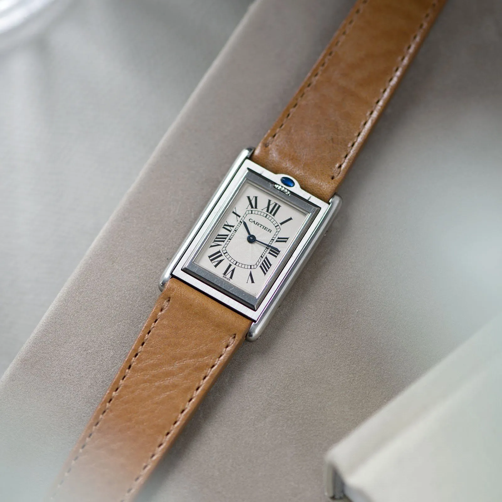 Gilt Brown Tonal Leather Watch Strap