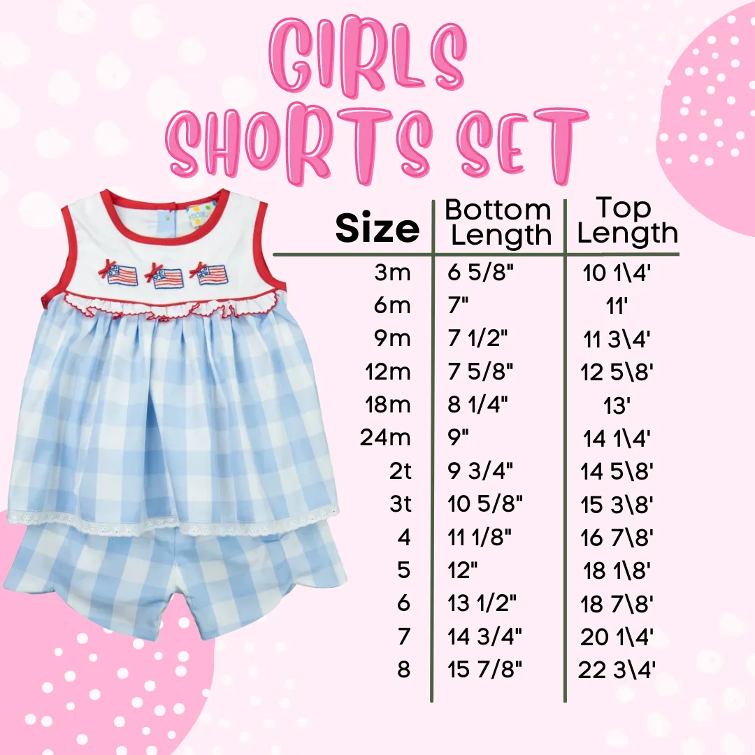 Girls Apple Applique Short Set