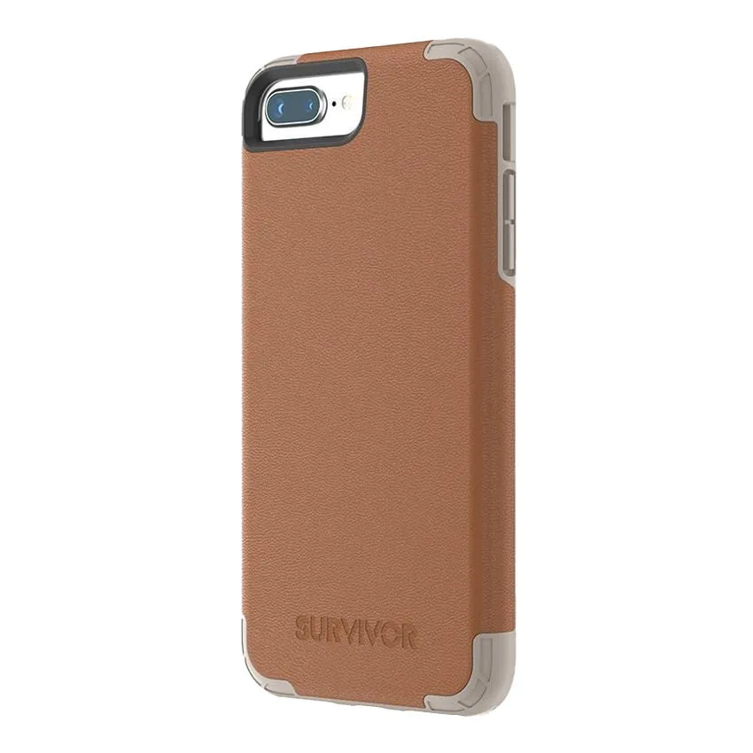 Griffin Survivor Prime Brown Leather Case iPhone 6/7/8 Plus TA43864