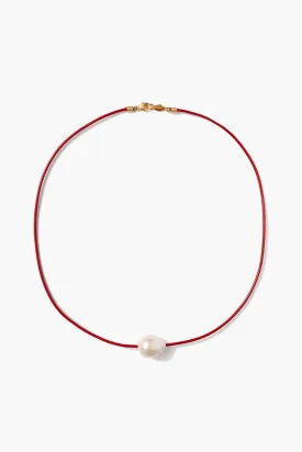 Isla Pearl Necklace Red