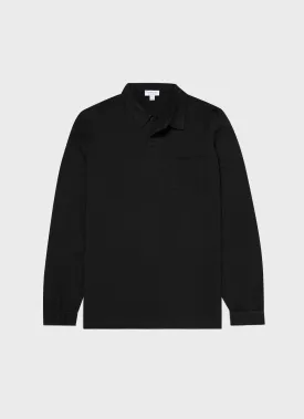 Men's Riviera Long Sleeve Polo Shirt in Black