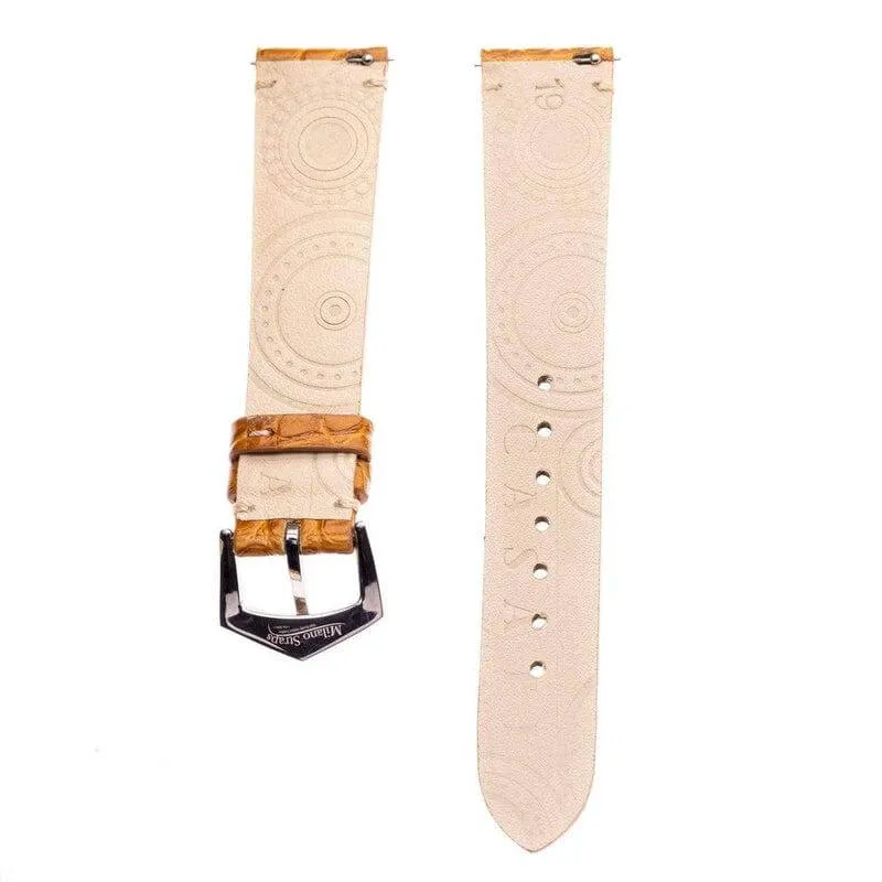 Millenium Cognac Alligator Minimal Stitches Watch Strap