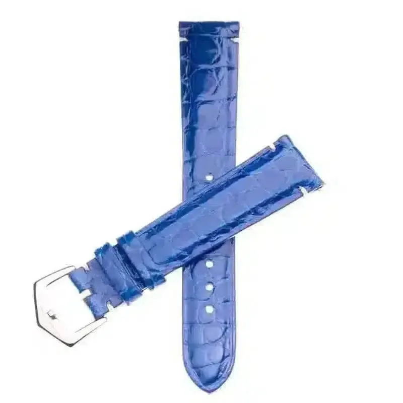 Millenium Light Blue Minimal Stitches Alligator Watch Strap