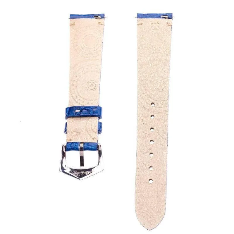 Millenium Light Blue Minimal Stitches Alligator Watch Strap