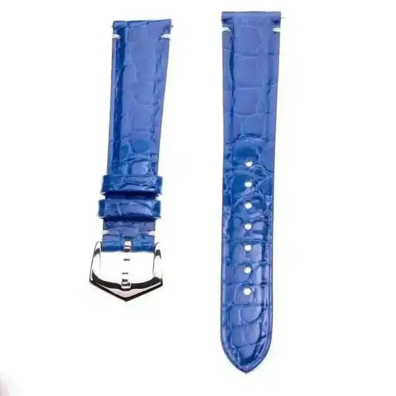 Millenium Light Blue Minimal Stitches Alligator Watch Strap