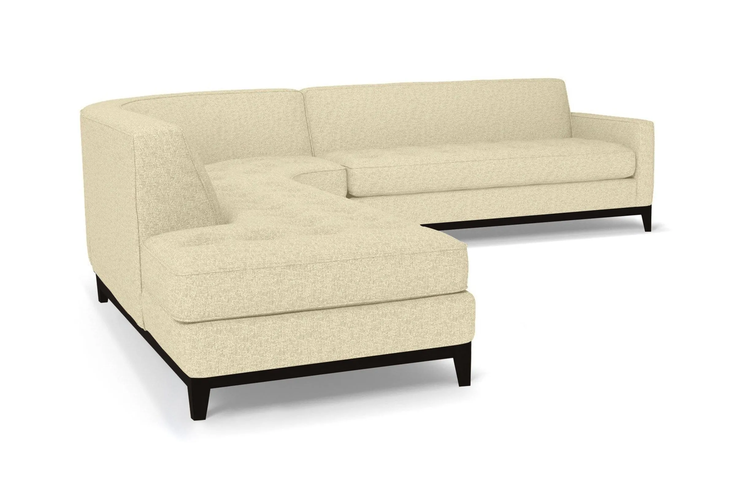 Monroe Drive 3pc Sectional Sofa :: Leg Finish: Espresso / Configuration: LAF - Chaise on the Left