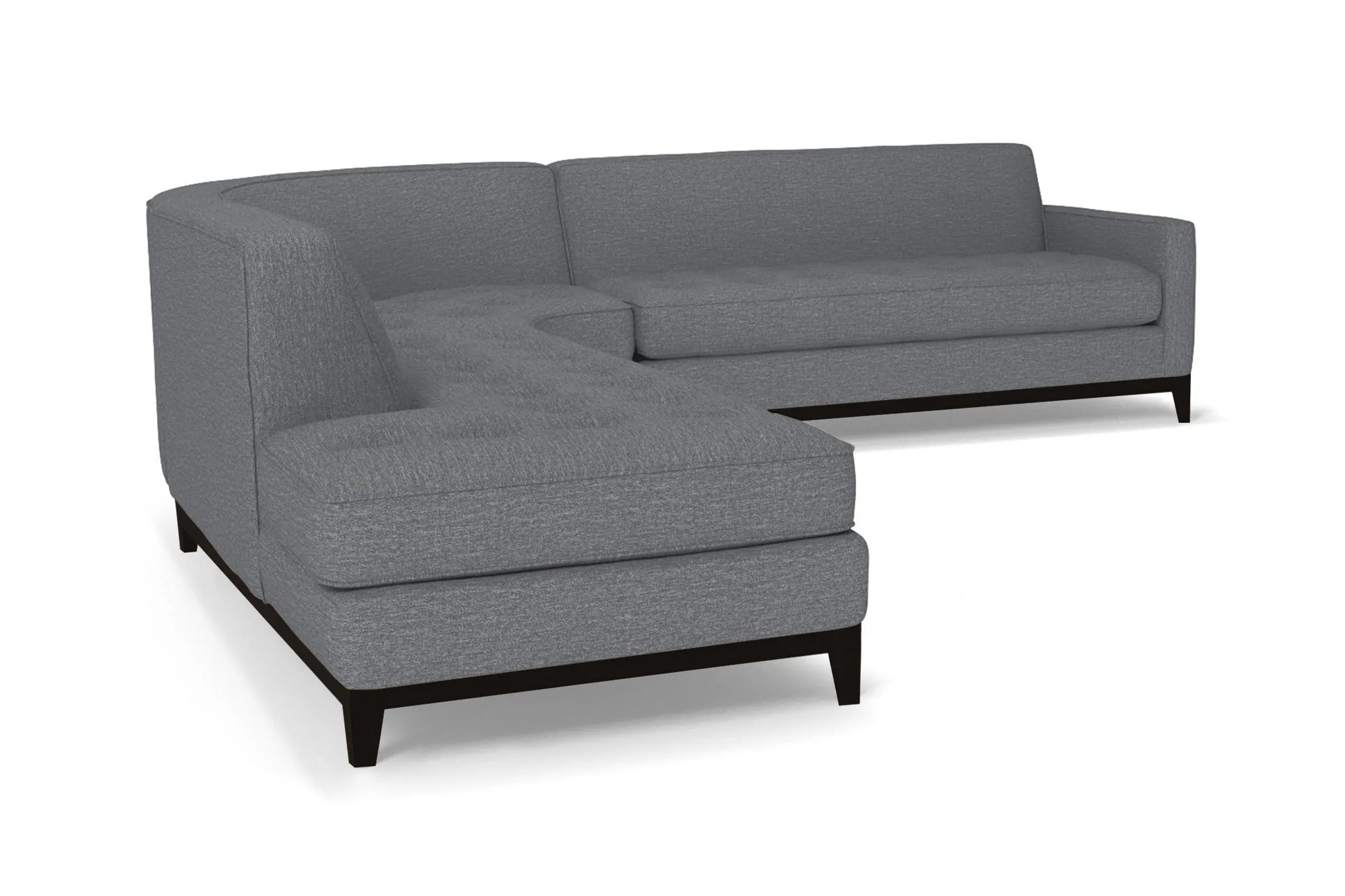 Monroe Drive 3pc Sectional Sofa :: Leg Finish: Espresso / Configuration: LAF - Chaise on the Left