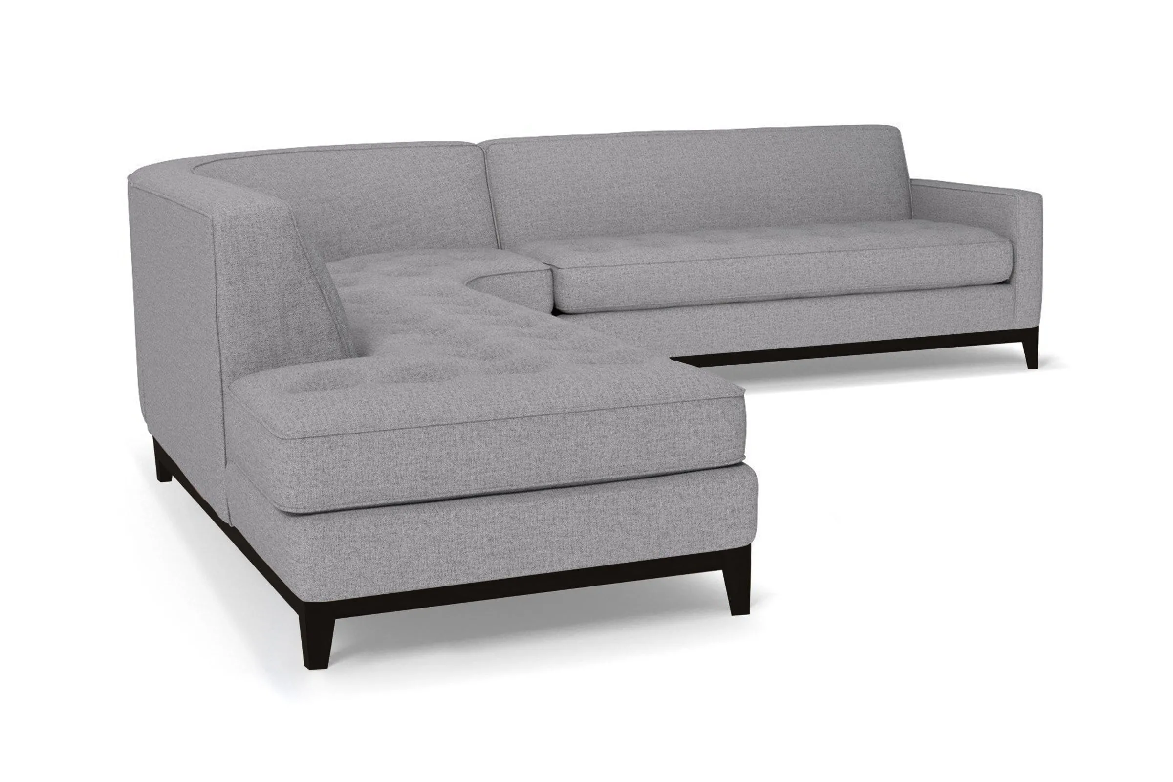 Monroe Drive 3pc Sectional Sofa :: Leg Finish: Espresso / Configuration: LAF - Chaise on the Left