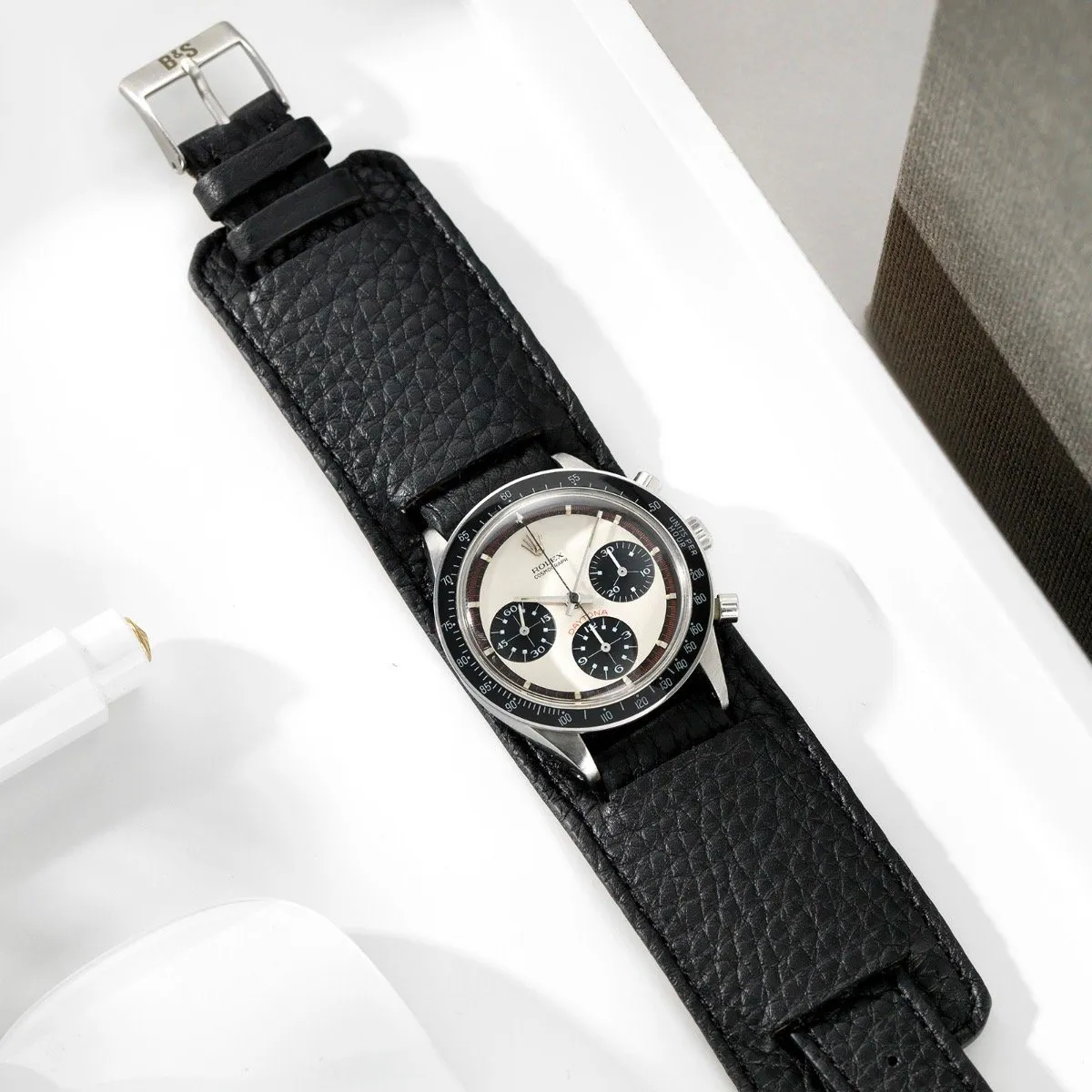 Newman Rich Black Leather Watch Strap