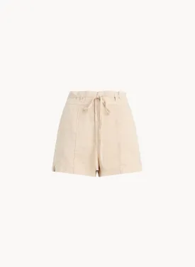 Pintuck Short- Samba Tan