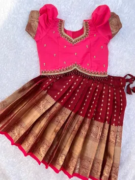 PRE ORDER : Vibrant Pink and Maroon Lehenga