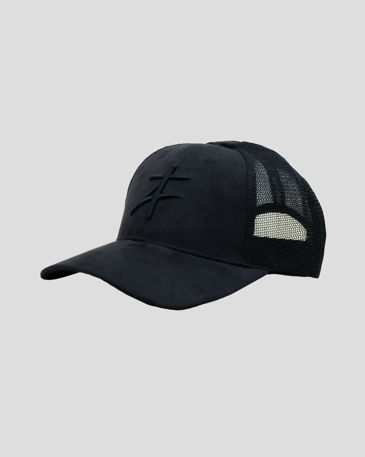 Suede Flex Trucker Cap (Black)