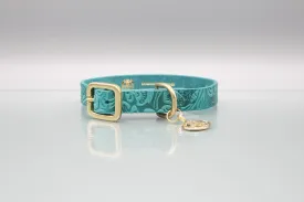 Terra Fiore Aqua Leather Collar from Florenze Italy