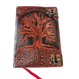 Tree of Life Design Leather Etched Journal