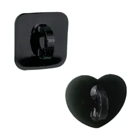 Variety 2 Pack - Black Heart & Square Stick-On Hooks