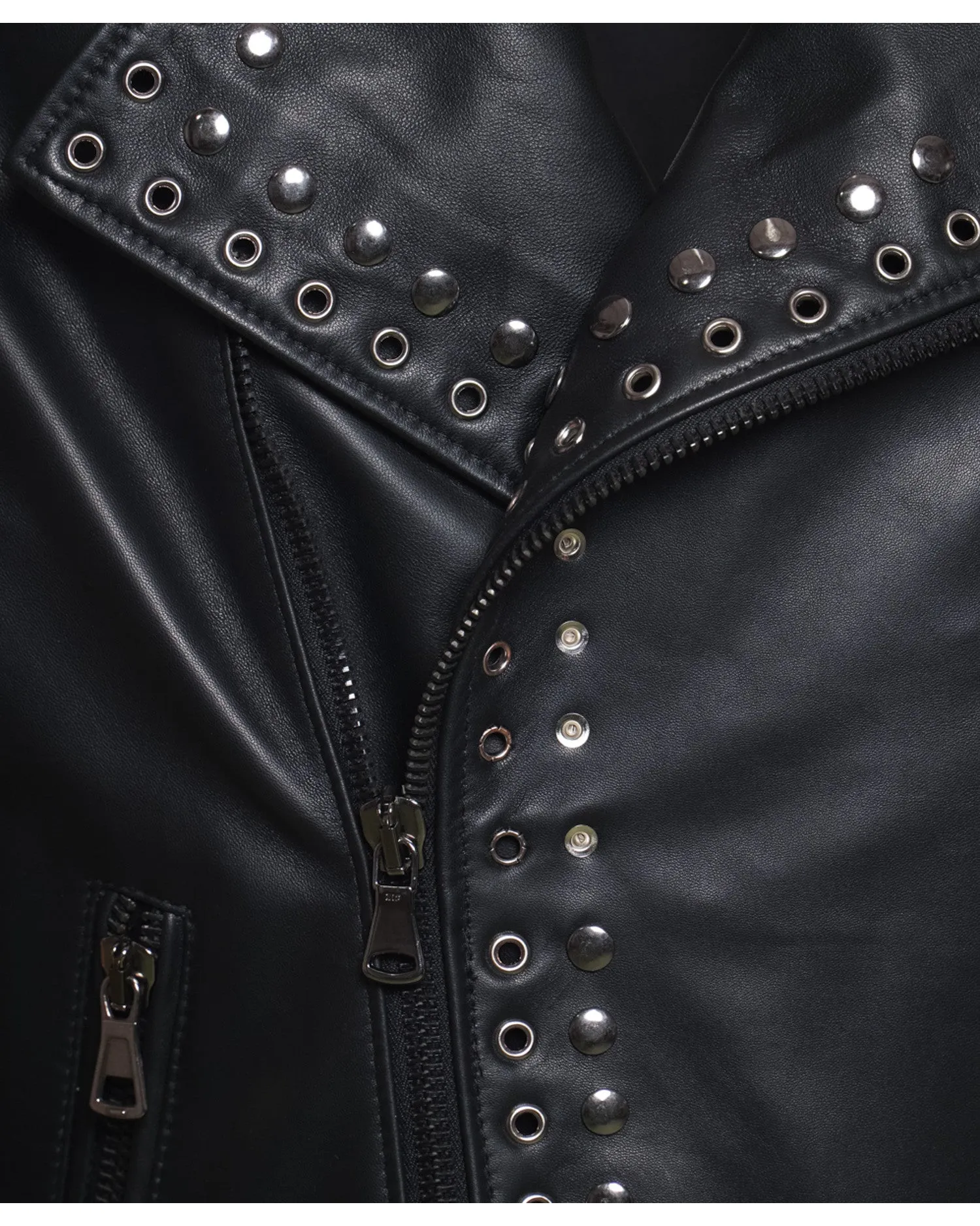 Vasco - Men's Studded Jacket in Genuine Black Leather