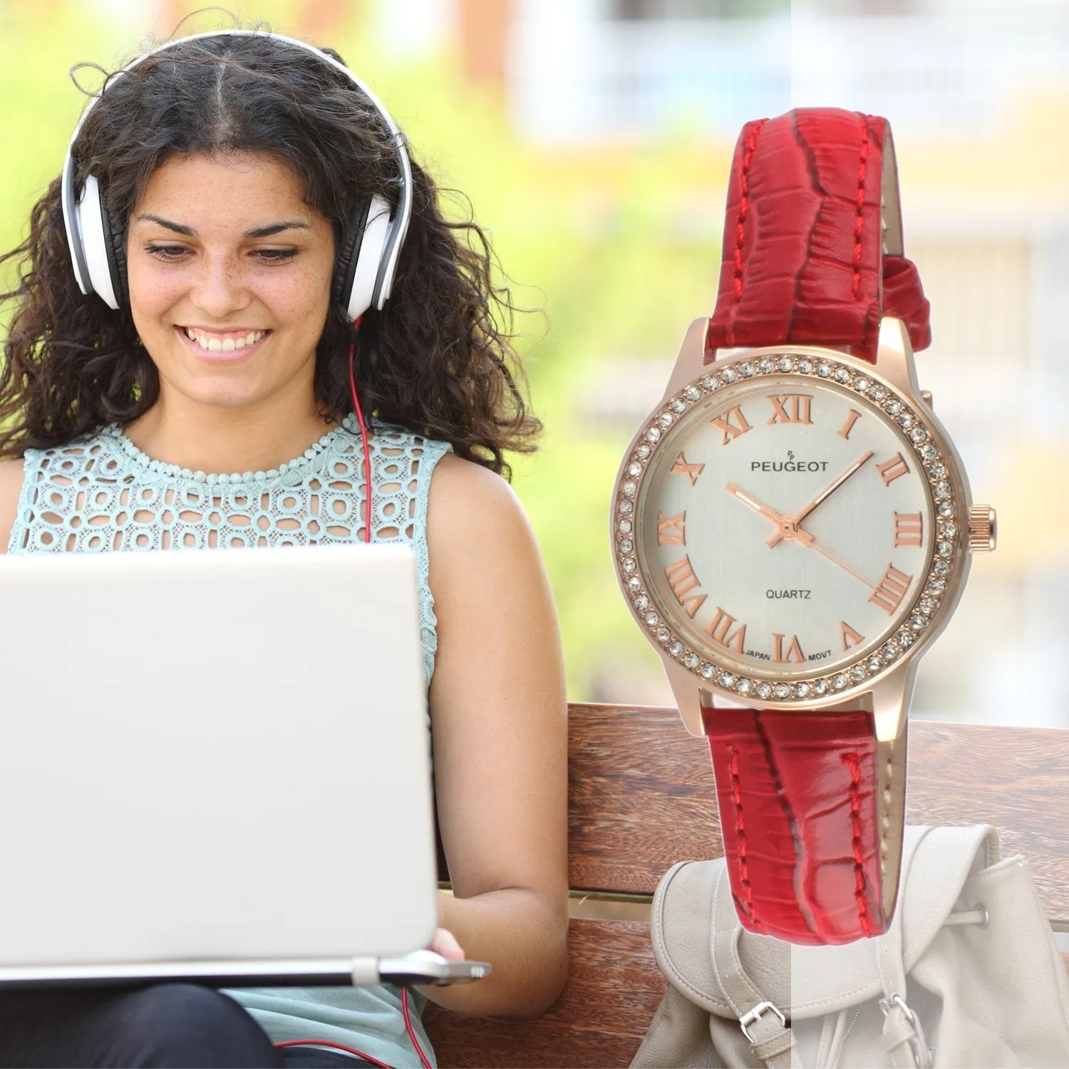 Women's Brown 36mm Classic Watch with Crystal Bezel